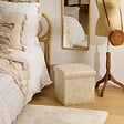 ATMOSPHERA - Pouf Coffre Pliable Olma 38x38cm Creme - vignette