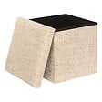 ATMOSPHERA - Pouf Coffre Pliable Olma 38x38cm Creme - vignette