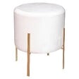 ATMOSPHERA - Tabouret "Living" velours blanc ivoire - vignette