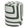 ATMOSPHERA - Pouf Rond Delor Vert Cèdre et Blanc 30x36 cm - vignette