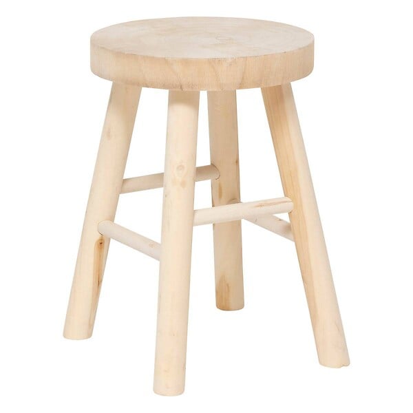 ATMOSPHERA - Tabouret "Nyar" paulownia beige D28x41cm - large