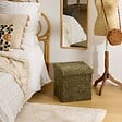 ATMOSPHERA - Pouf Pliable Coffre Soana Kaki 38x38cm - vignette