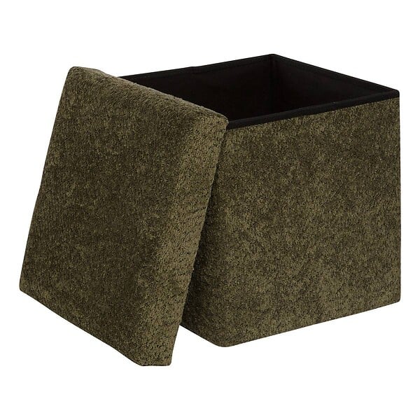 ATMOSPHERA - Pouf Pliable Coffre Soana Kaki 38x38cm - large