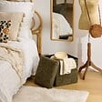 ATMOSPHERA - Pouf Pliable Coffre Soana Kaki 38x38cm - vignette