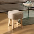 ATMOSPHERA - Tabouret "Adriel" peuplier beige D35x35cm - vignette