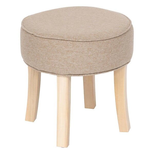 ATMOSPHERA - Tabouret "Adriel" peuplier beige D35x35cm - large