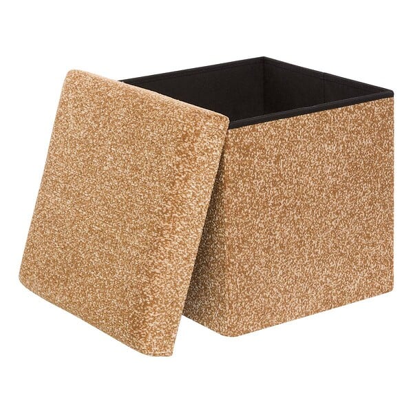 ATMOSPHERA - Pouf Coffre Pliable Oxia 38x38cm Ocre - large