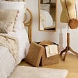 ATMOSPHERA - Pouf Coffre Pliable Oxia 38x38cm Ocre - vignette
