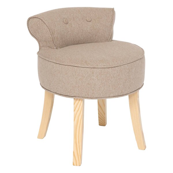 ATMOSPHERA - Tabouret "Firmin" pin beige 58x49x46cm - large