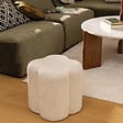 ATMOSPHERA - Pouf "Lavon" blanc 38x35x35cm - vignette