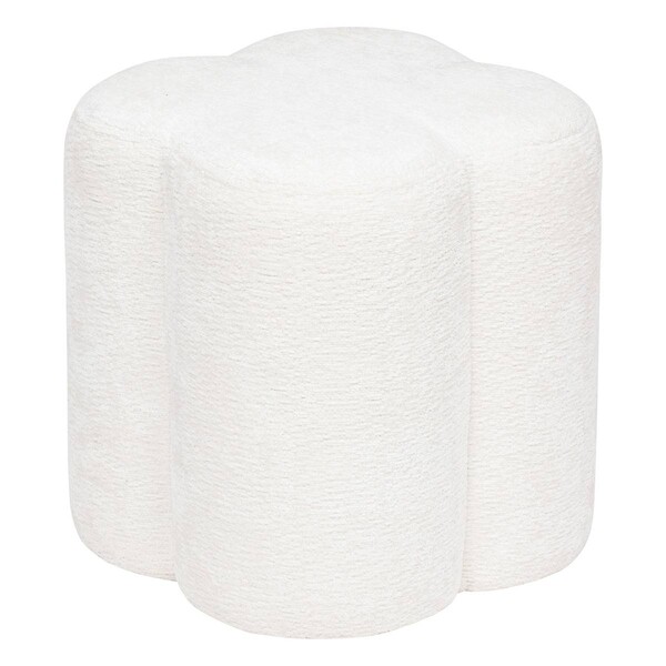 ATMOSPHERA - Pouf "Lavon" blanc 38x35x35cm - large