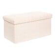 ATMOSPHERA - Pouf Pliable Coffre Soana en Bouclette Ivoire 76x38cm - vignette