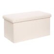 ATMOSPHERA - Pouf Pliable Coffre Jaiko en Bouclette Blanc 76x38cm - vignette