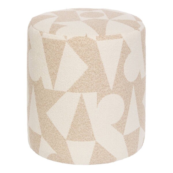 ATMOSPHERA - Pouf Rond Delor Beige 36x40 cm - large