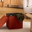 ATMOSPHERA - Pouf pliant Arum ambre 38x38cm - vignette