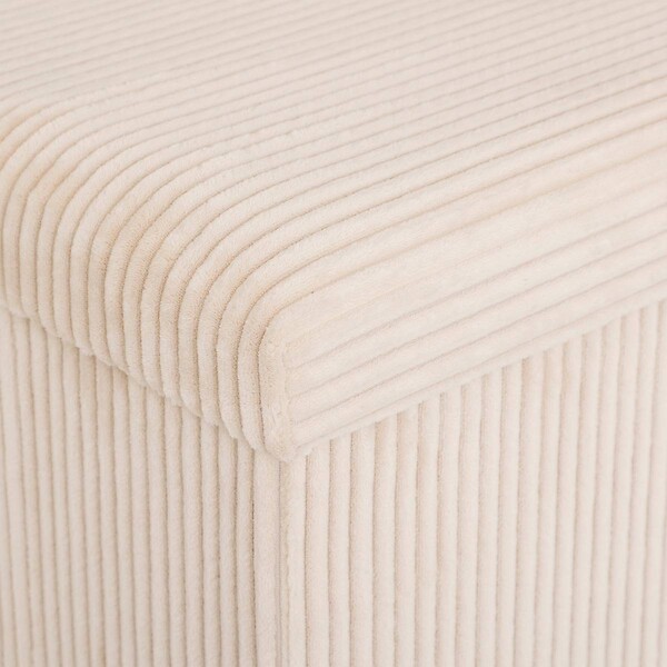 ATMOSPHERA - Pouf pliant Arum ivoire 76x38cm - large