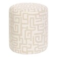 ATMOSPHERA - Pouf Rond Delor Blanc 36x40 cm - vignette