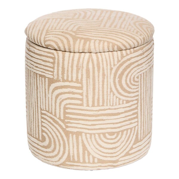 ATMOSPHERA - Pouf Coffre Nubo Beige 31x34cm - large