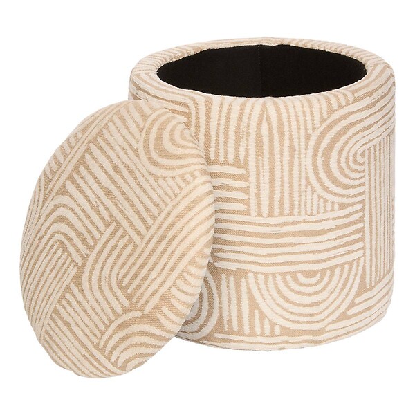 ATMOSPHERA - Pouf Coffre Nubo Beige 31x34cm - large