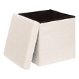ATMOSPHERA - Pouf Pliable Coffre Jaiko en Bouclette Blanc 38x38cm - vignette