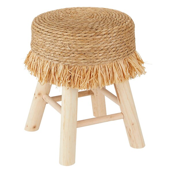 ATMOSPHERA - Tabouret "Gimpo" pin beige D30x40cm - large