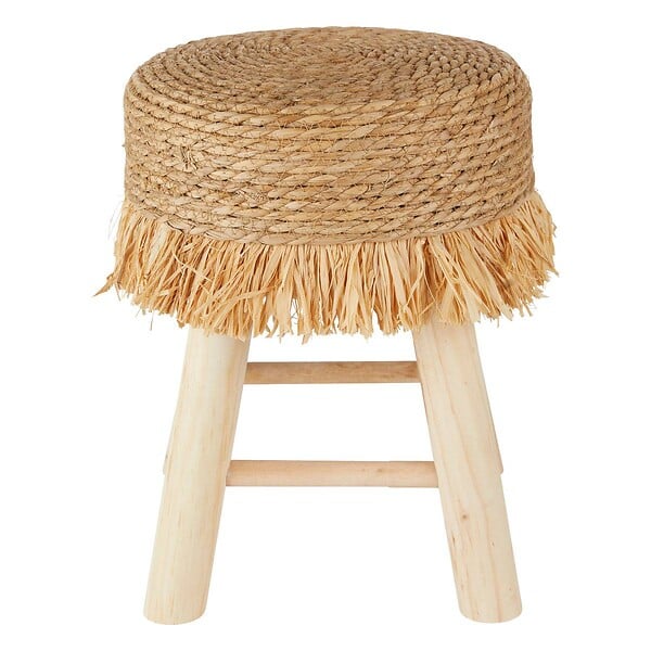 ATMOSPHERA - Tabouret "Gimpo" pin beige D30x40cm - large