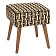ATMOSPHERA - Tabouret d'appoint Chiara noir jaune moutarde et blanc - vignette