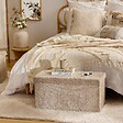 ATMOSPHERA - Pouf Pliable Coffre Soana en Bouclette Beige foncé 76x38cm - vignette