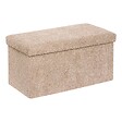 ATMOSPHERA - Pouf Pliable Coffre Soana en Bouclette Beige foncé 76x38cm - vignette