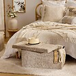 ATMOSPHERA - Pouf Pliable Coffre Soana en Bouclette Beige foncé 76x38cm - vignette