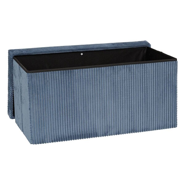 ATMOSPHERA - Pouf pliant Arum bleu encre 76x38cm - large