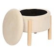 ATMOSPHERA - Tabouret Coffre Elki Blanc 45,5x37x45,5cm - vignette