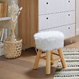 ATMOSPHERA - Tabouret "Oslo" effet fourrure blanc - vignette