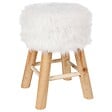ATMOSPHERA - Tabouret "Oslo" effet fourrure blanc - vignette
