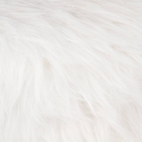 ATMOSPHERA - Tabouret "Oslo" effet fourrure blanc - large