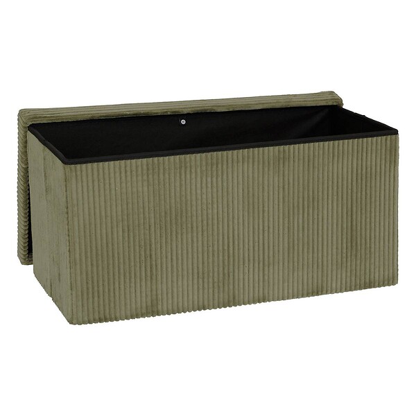 ATMOSPHERA - Pouf pliant Arum vert Kaki 76x38cm - large