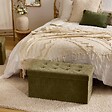 ATMOSPHERA - Pouf pliant double Lysandre 76x38cm vert cedre - vignette
