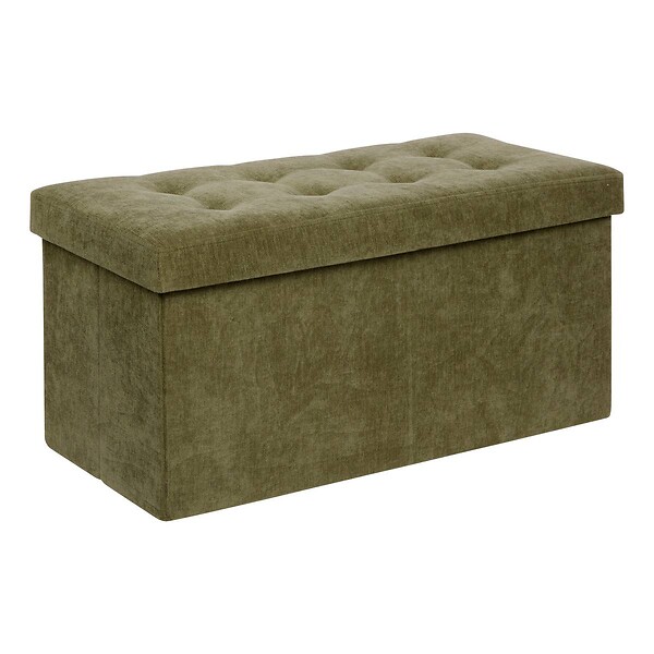 ATMOSPHERA - Pouf pliant double Lysandre 76x38cm vert cedre - large