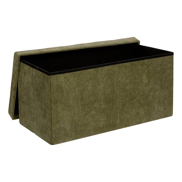 ATMOSPHERA - Pouf pliant double Lysandre 76x38cm vert cedre - large