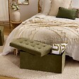 ATMOSPHERA - Pouf pliant double Lysandre 76x38cm vert cedre - vignette