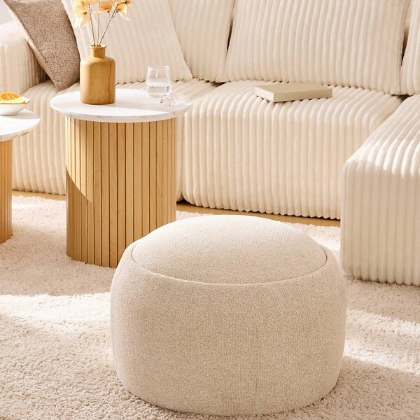 ATMOSPHERA - Pouf Coffre Elior 60x40cm Creme - large