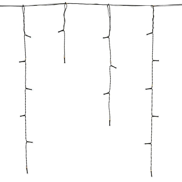 FEERIC LIGHTS & CHRISTMAS - Rideau stalactite lumineux extérieur solaire 120 LED blanc froid l.480cm - large