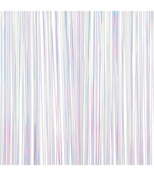 FEERIC LIGHTS & CHRISTMAS - Guirlande de Noël Lametta droit Blanc irisé 300 brins 50 x 50 cm - large