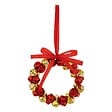 FEERIC LIGHTS & CHRISTMAS - Sujet couronne grelots métal D.11cm rouge et doré - vignette