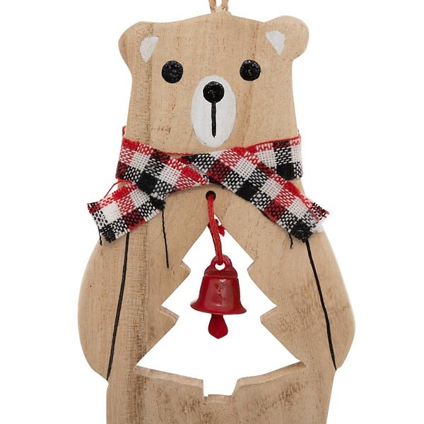 FEERIC LIGHTS & CHRISTMAS - SDN BOIS OURS GRELOT ECH 13CM - large