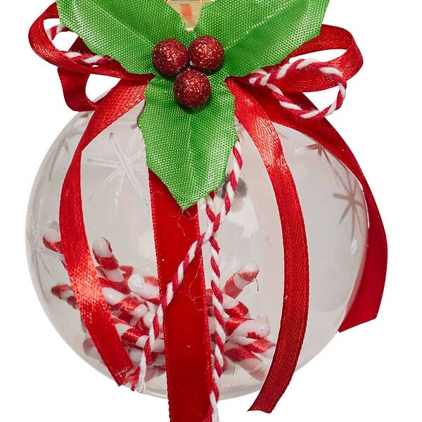 FEERIC LIGHTS & CHRISTMAS - Boule intérieur sucre d'orge D.8cm rouge - large