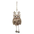 FEERIC LIGHTS & CHRISTMAS - Suspension de noël bois hibou fourrure grelot - vignette
