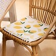 ATMOSPHERA - Galette de chaise Fruity 39x39cm imprimé citrons jaunes - vignette
