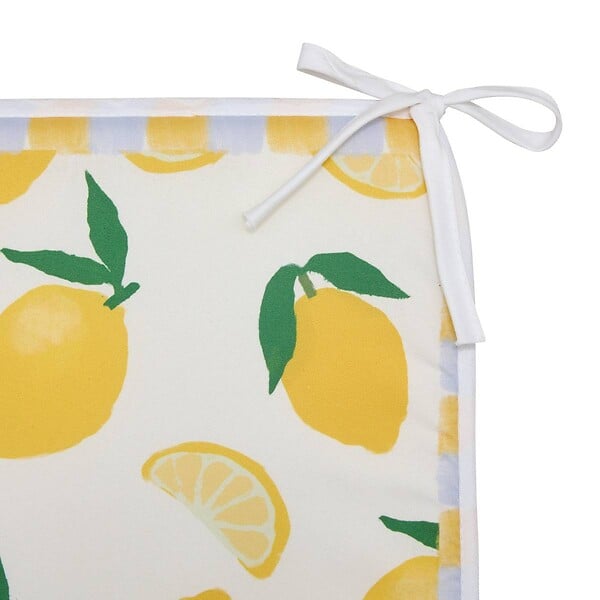 ATMOSPHERA - Galette de chaise Fruity 39x39cm imprimé citrons jaunes - large