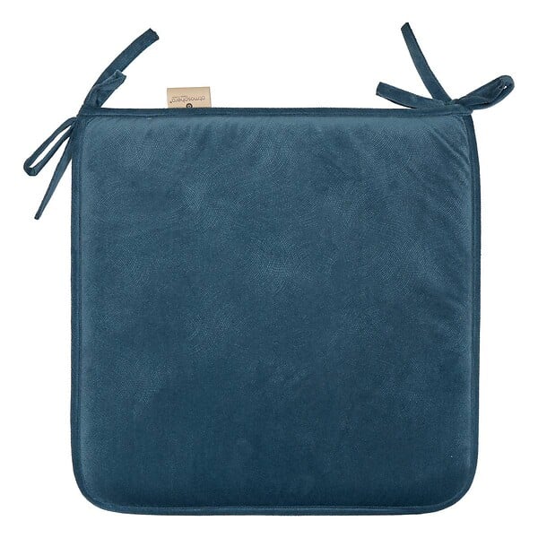 ATMOSPHERA - Galette de chaise Lilou bleu canard D38x38cm - large